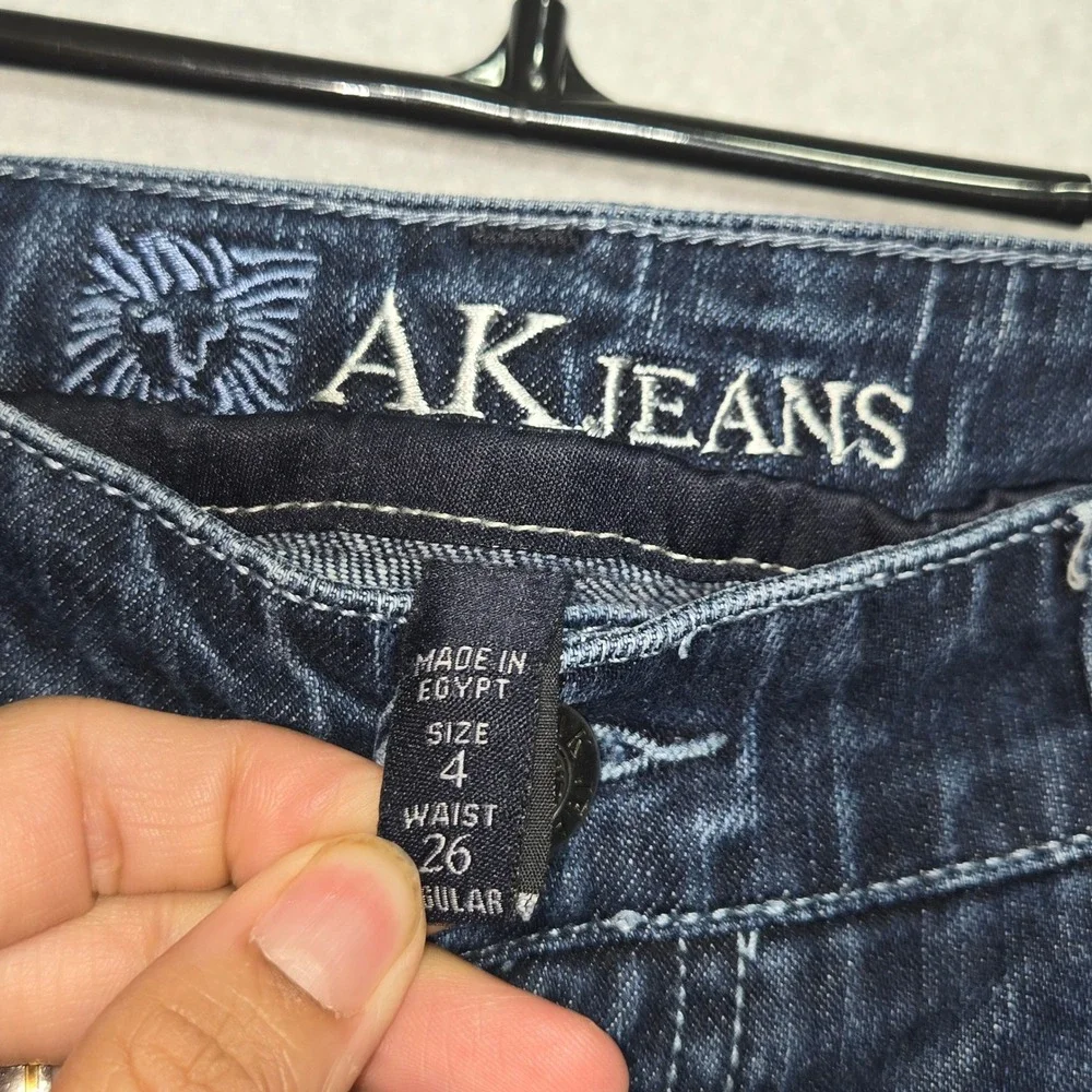 Anne Klein AK Jeans Straight Leg Women 4 Dark Wash Denim Pants